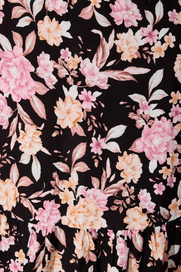 Maxi Skirt In Black With Blush Multi Floral - Image 6