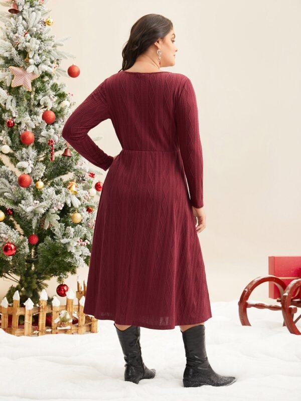 Textured Knit Fit-And-Flare Midi Dress - Image 5