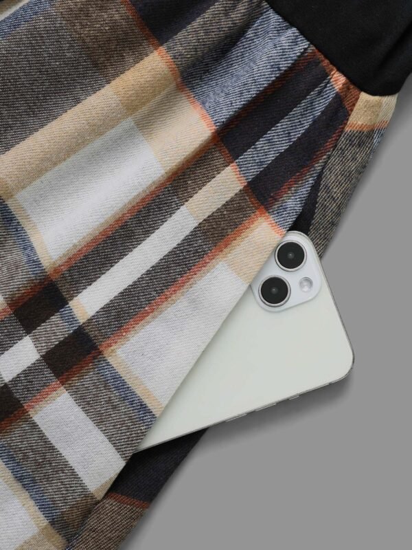 Plaid Patchwork Elastic Waist Belted Dress - Image 5