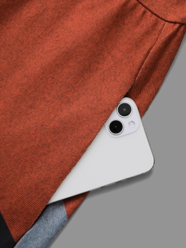 Round Neck Geometric Colorblock Contrast Dress - Image 6