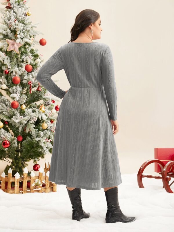 Textured Knit Fit-And-Flare Midi Dress - Image 27