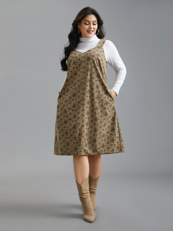 Suspender Skirt Style Floral Dress - Image 3