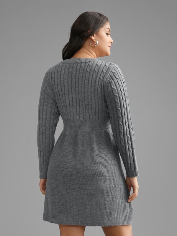 Cable Knit Fit-and-Flare Midi Sweater Dress - Image 51