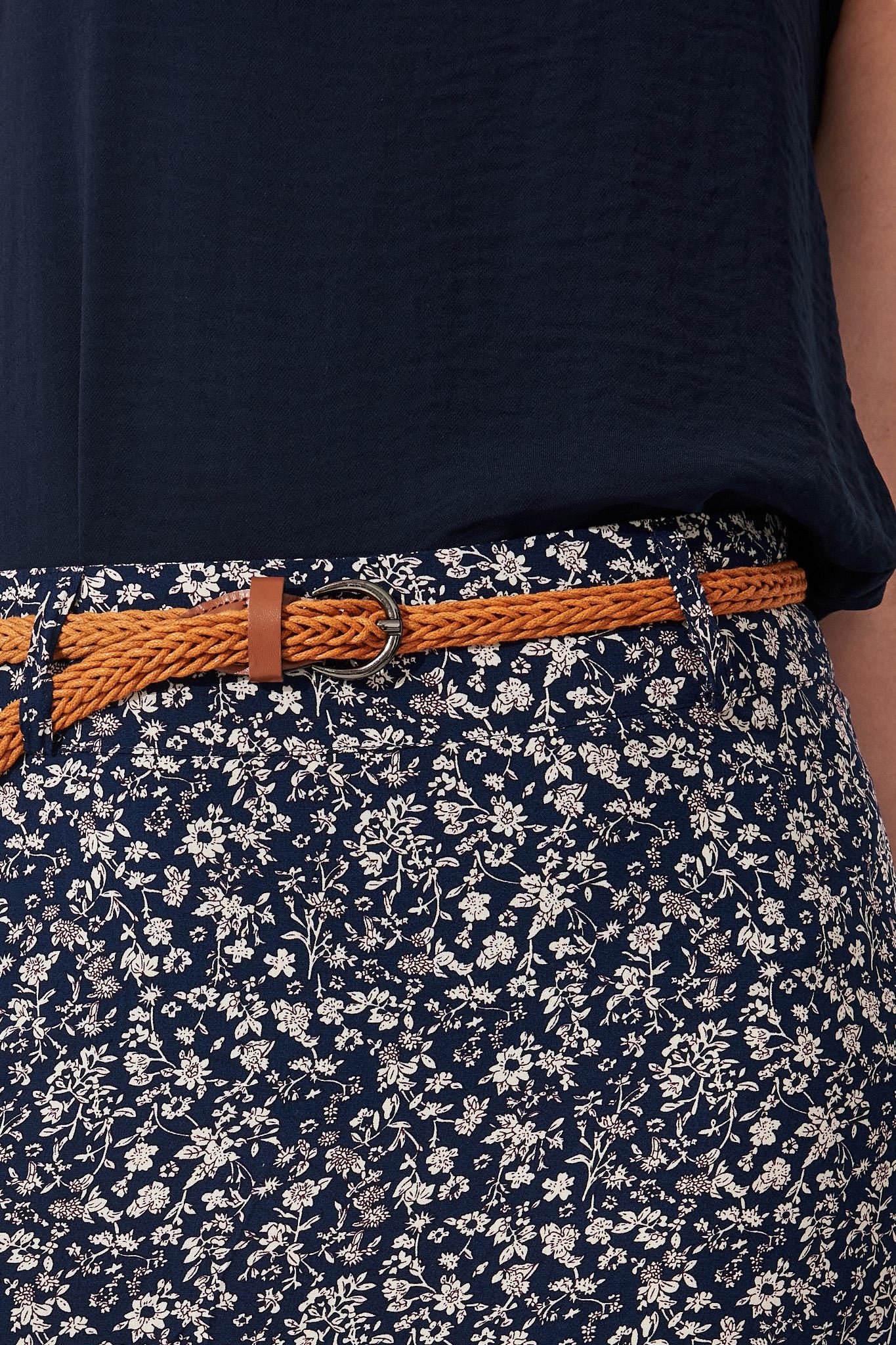 Maxi Skirt In Navy With White Floral - Image 5
