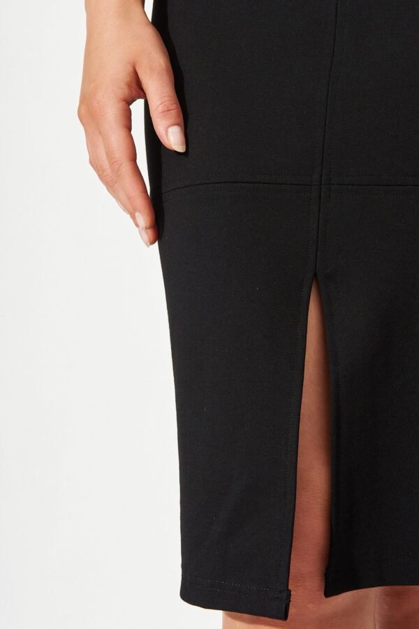 Stretch Pencil Skirt In Black - Image 9