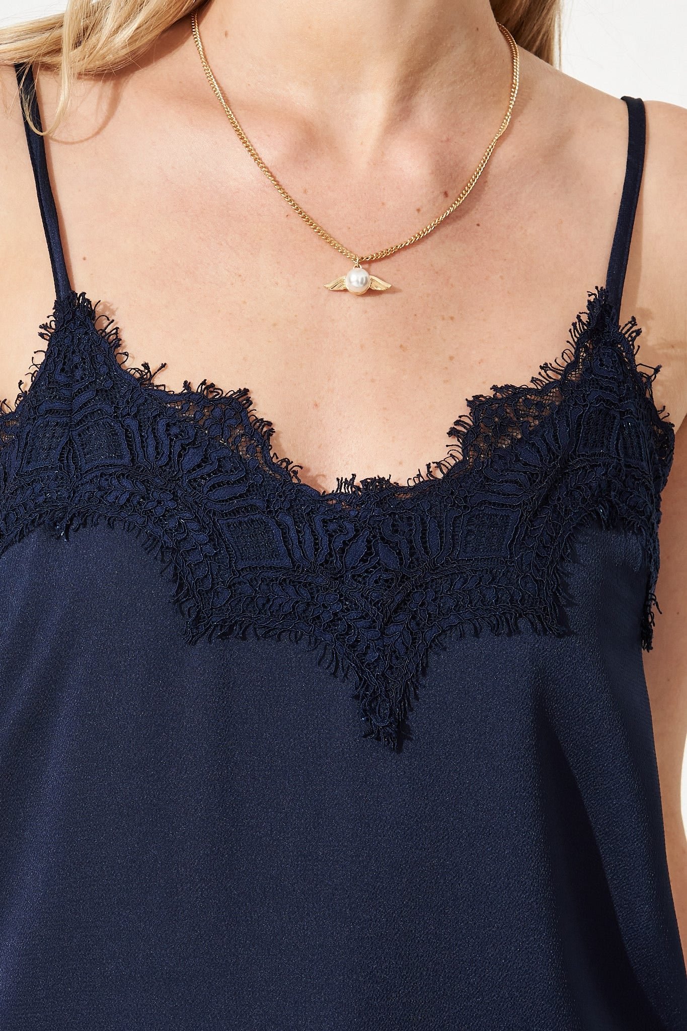 Top In Navy Satin - Image 6