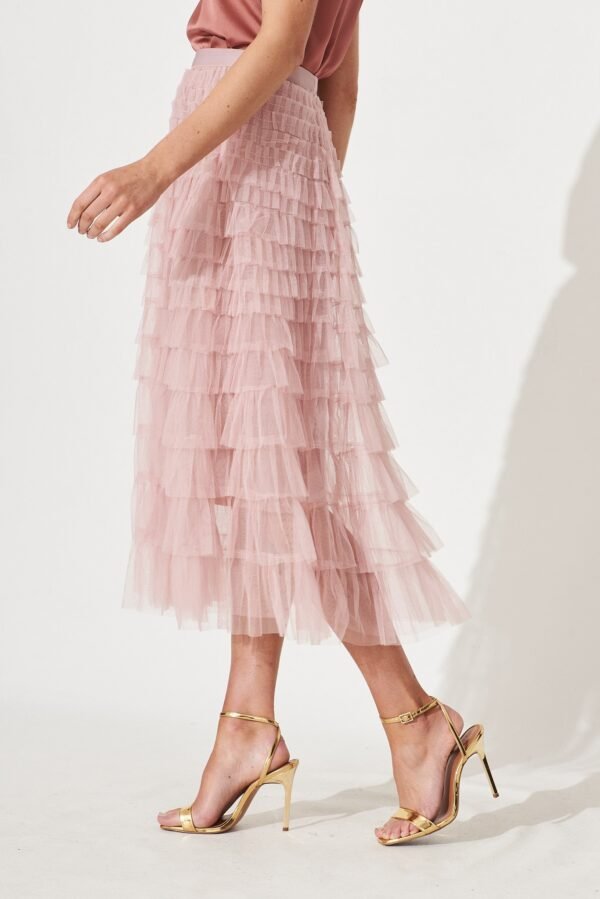Maxi Tulle Skirt In Pink - Image 4