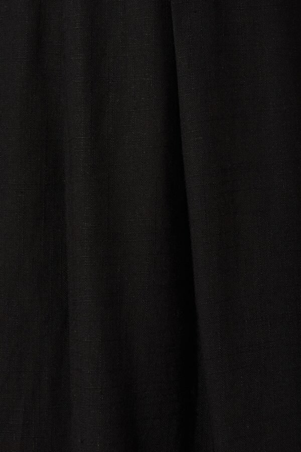 Midi Skirt In Black Linen - Image 11