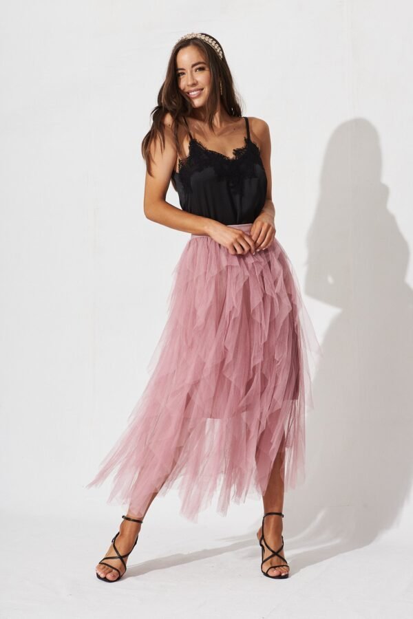 Midi Tulle Skirt In Pink - Image 8