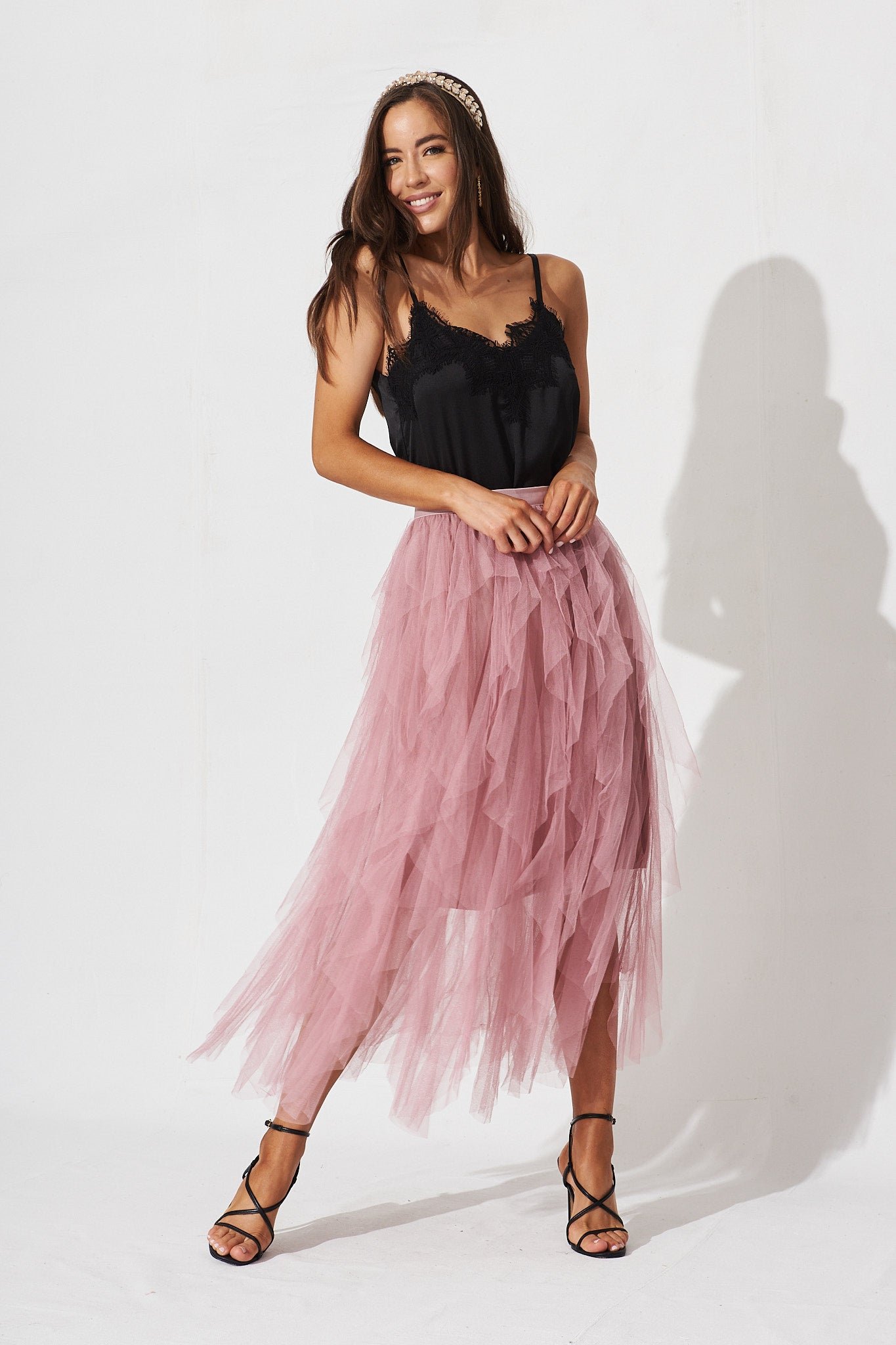 Midi Tulle Skirt In Pink - Image 8
