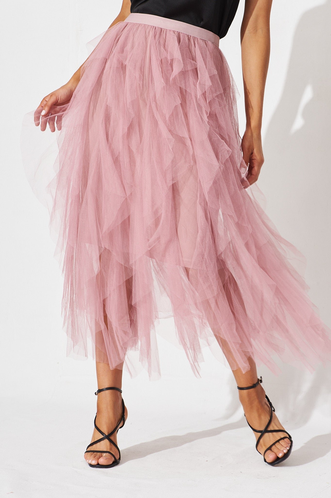 Midi Tulle Skirt In Pink - Image 2