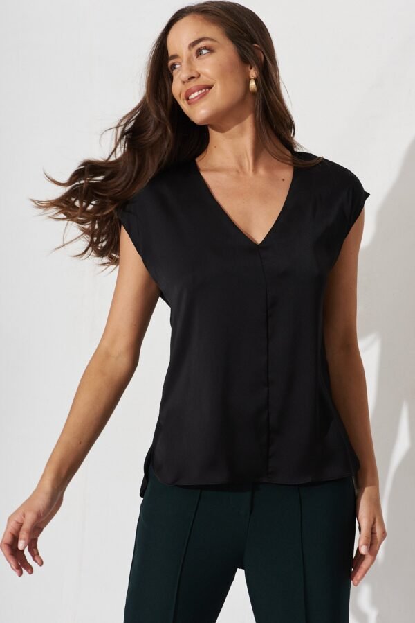 Top In Black Satin - Image 2