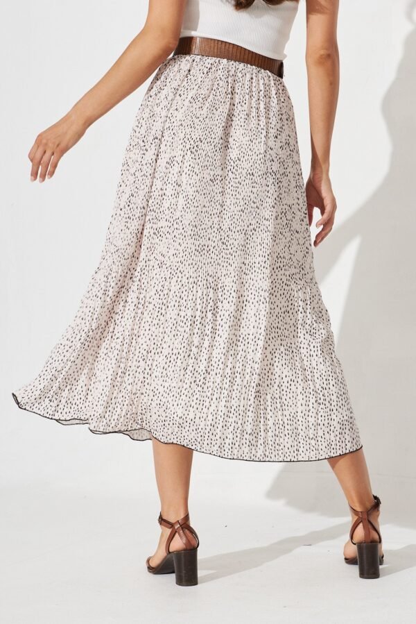 Maxi Skirt In Cream With Black Spot Chiffon - Image 4