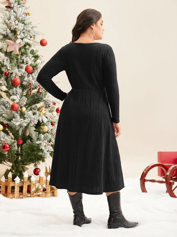 Textured Knit Fit-And-Flare Midi Dress - Image 19