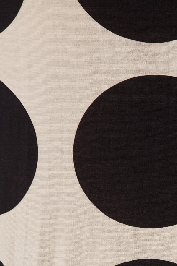 Top In Beige With Black Spot Print Cotton Blend - Image 6