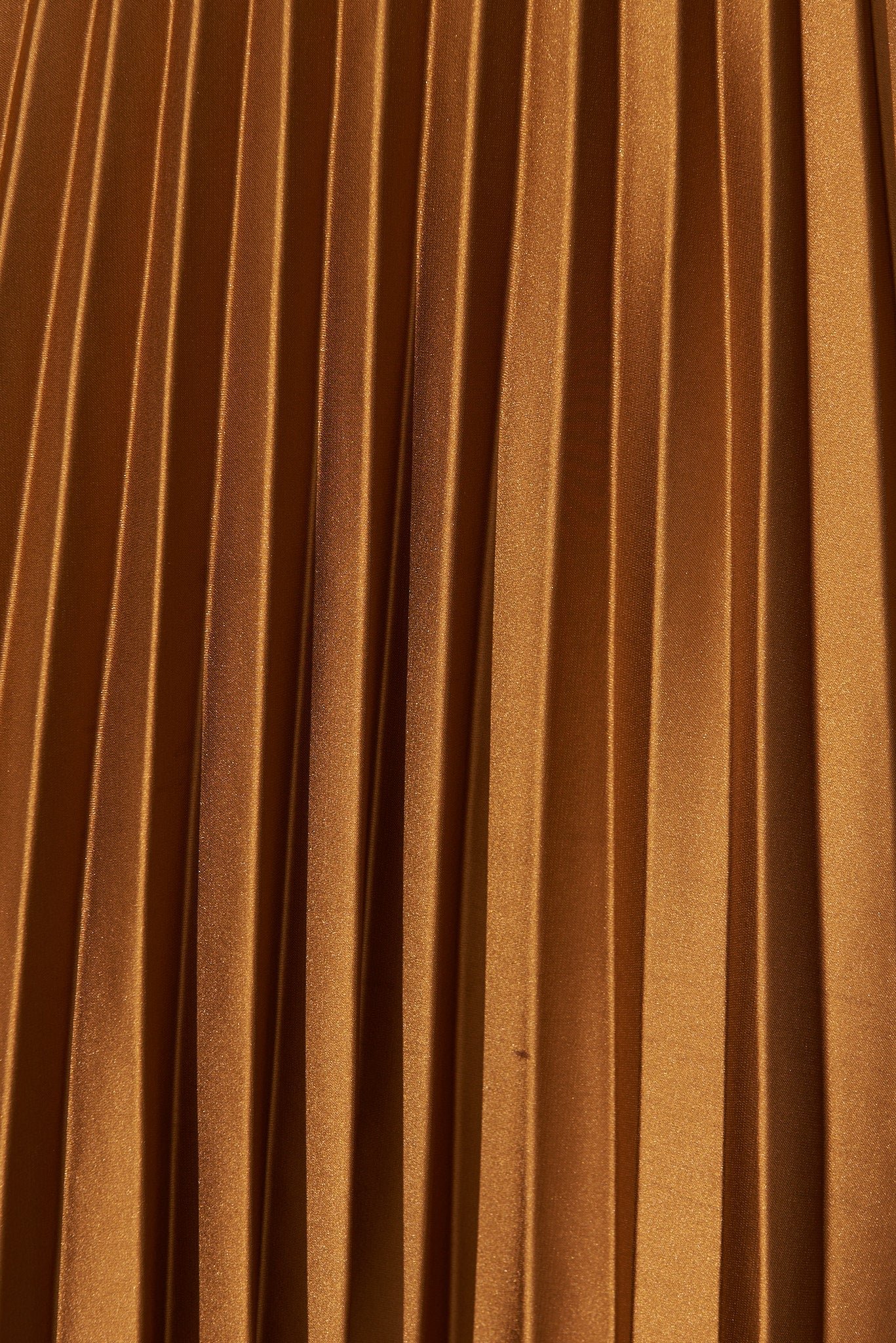 Midi Pleat Skirt In Bronze Satin - Image 6