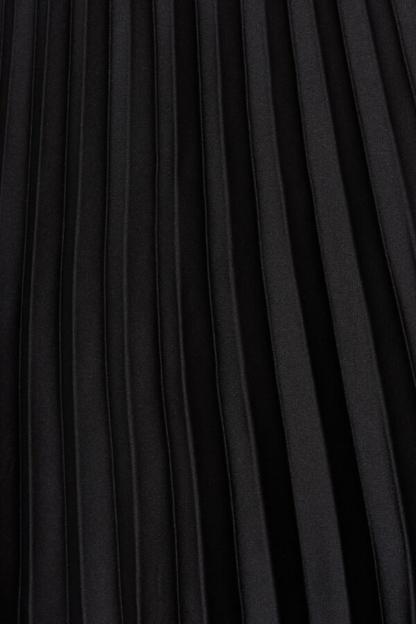Midi Pleat Skirt In Black Satin - Image 11