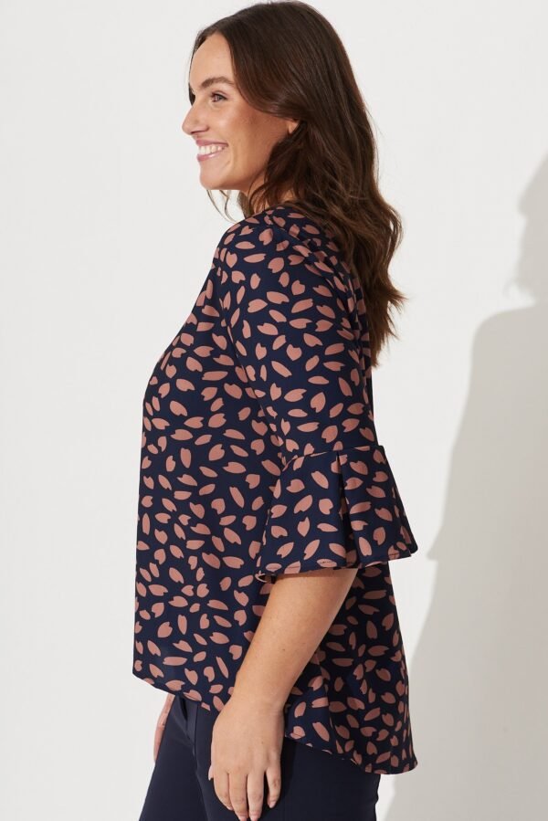 Top in Navy with Rust Leaf - Image 6