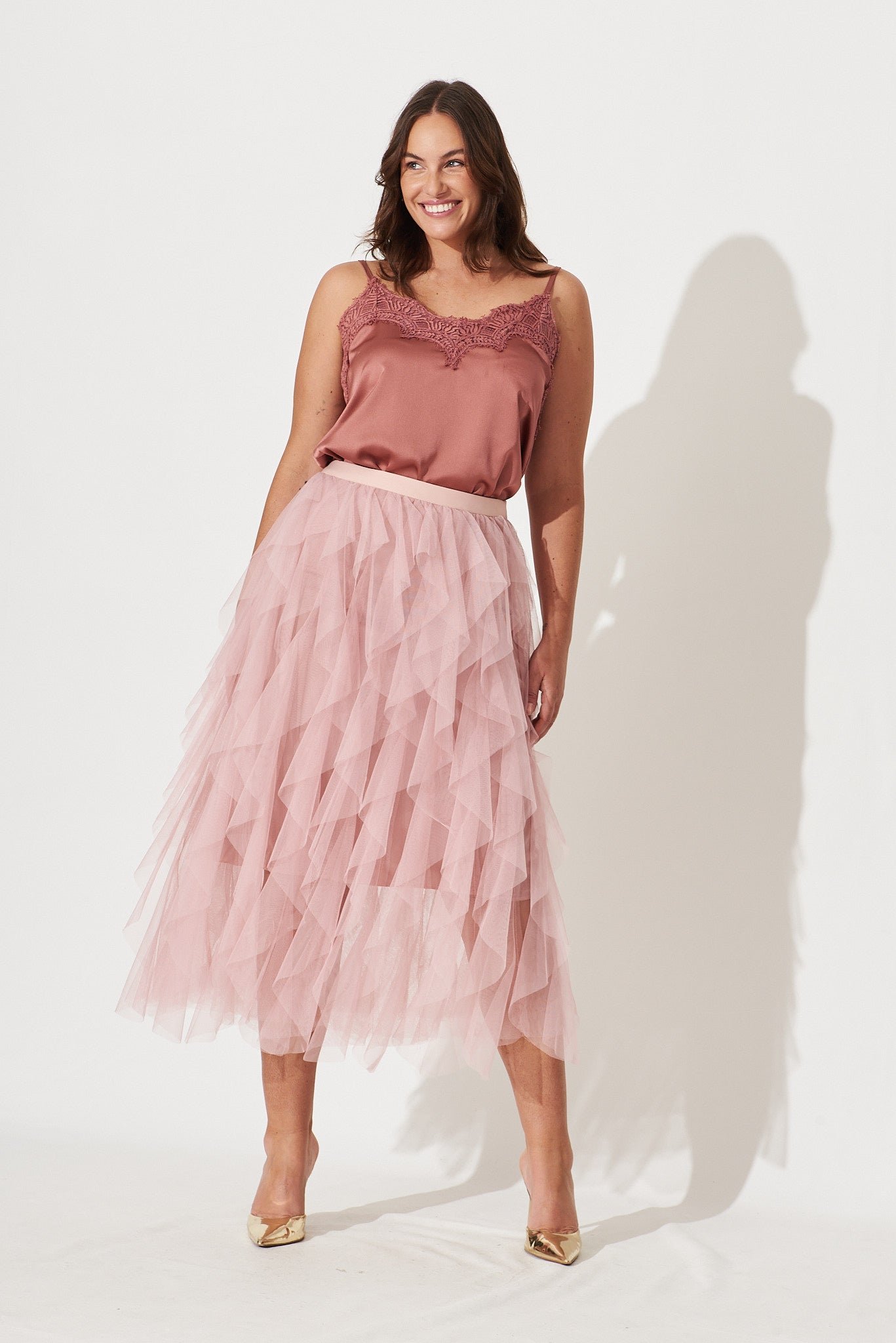 Midi Tulle Skirt In Pink - Image 7