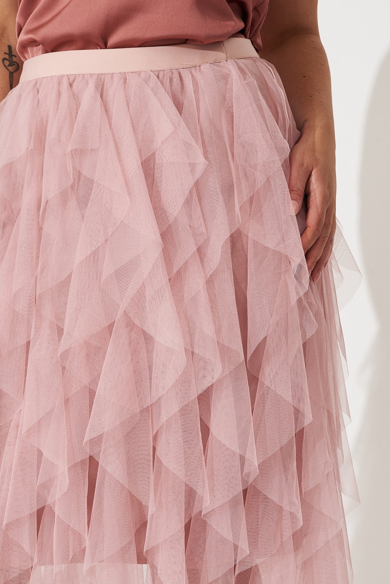 Midi Tulle Skirt In Pink - Image 14