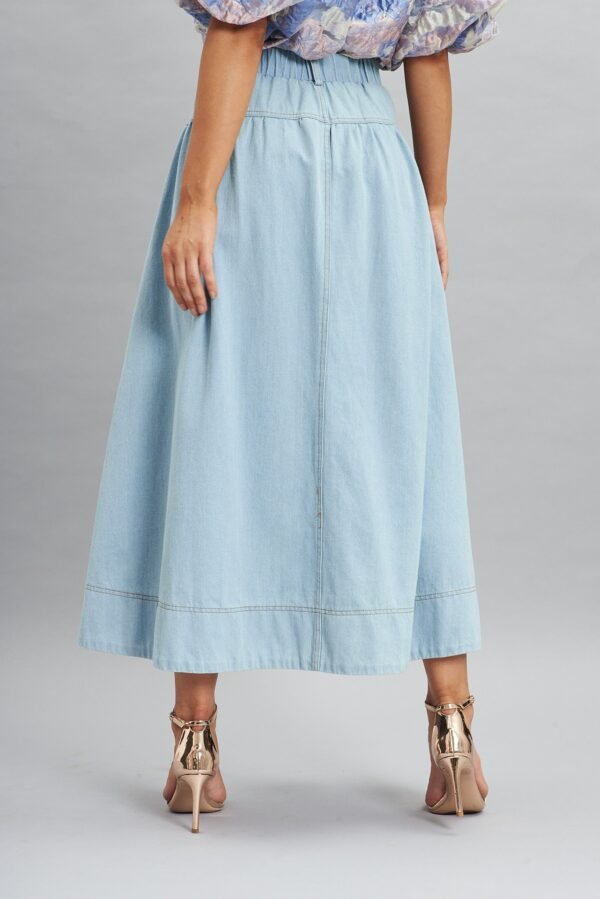 Maxi Denim Skirt In Light Blue - Image 3