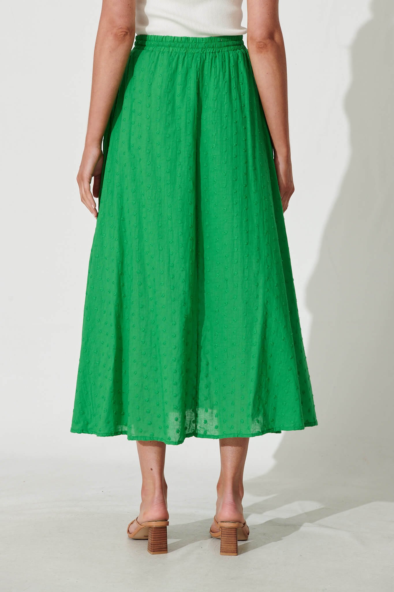 Maxi Skirt In Green Swiss Dot - Image 4