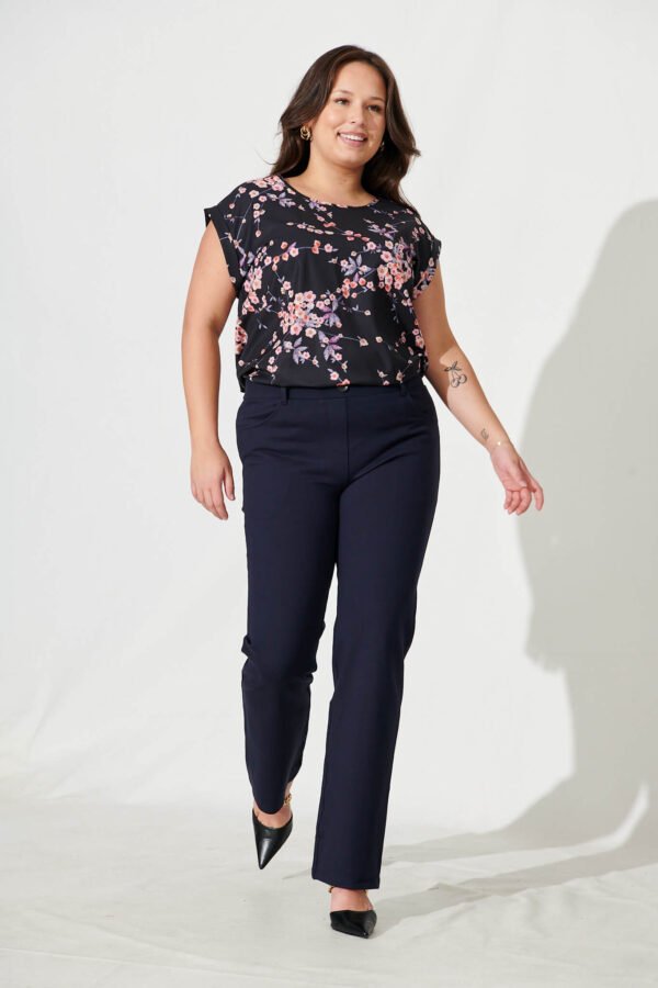 Top In Black With Cherry Blossom - Image 6