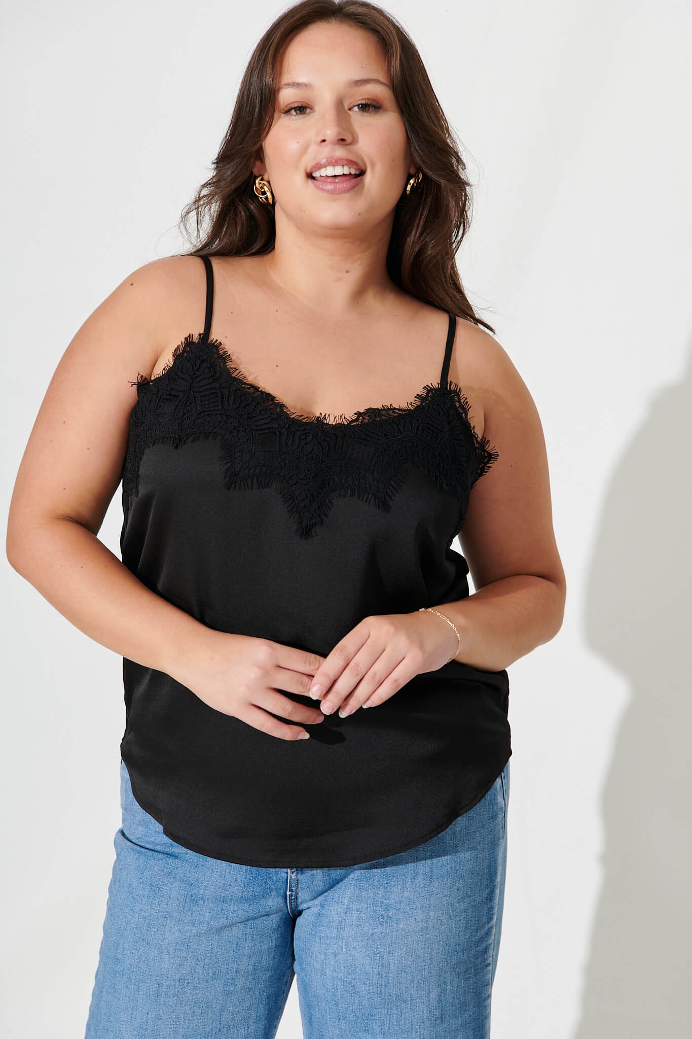 Top In Black Satin - Image 2