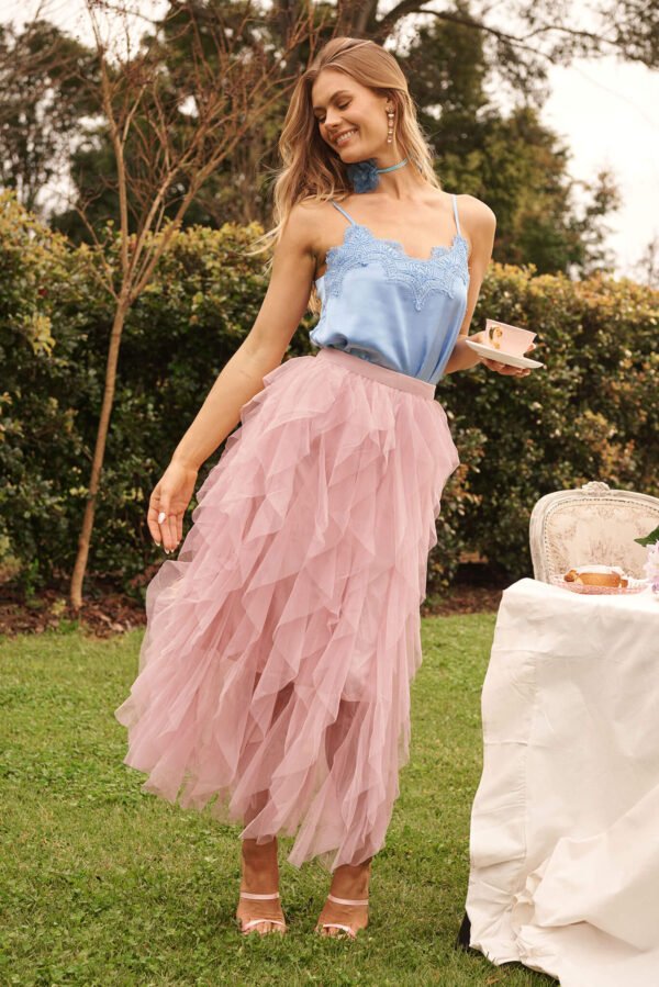 Midi Tulle Skirt In Pink - Image 4