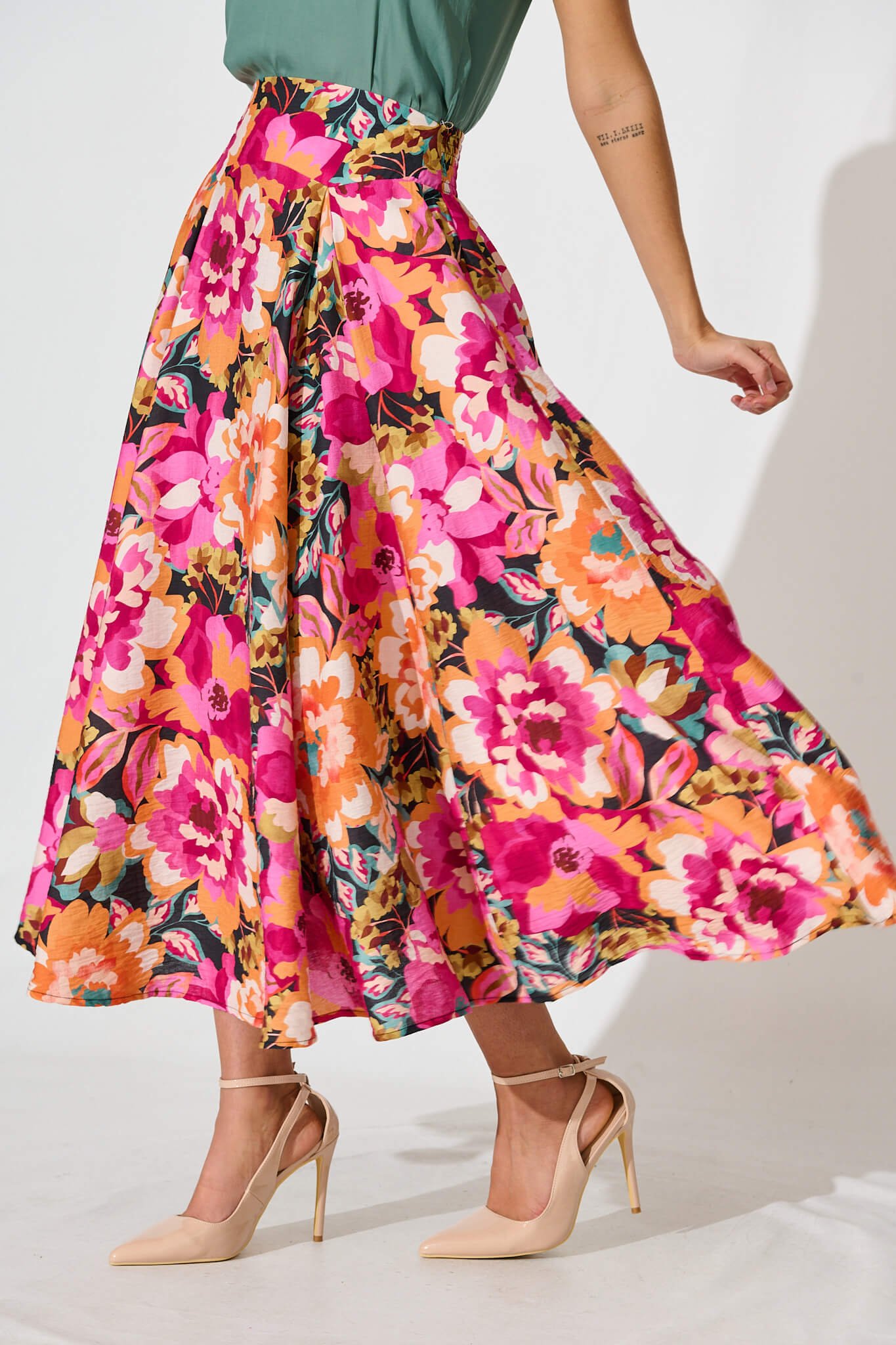 Maxi Skirt In Multi Floral Print - Image 2