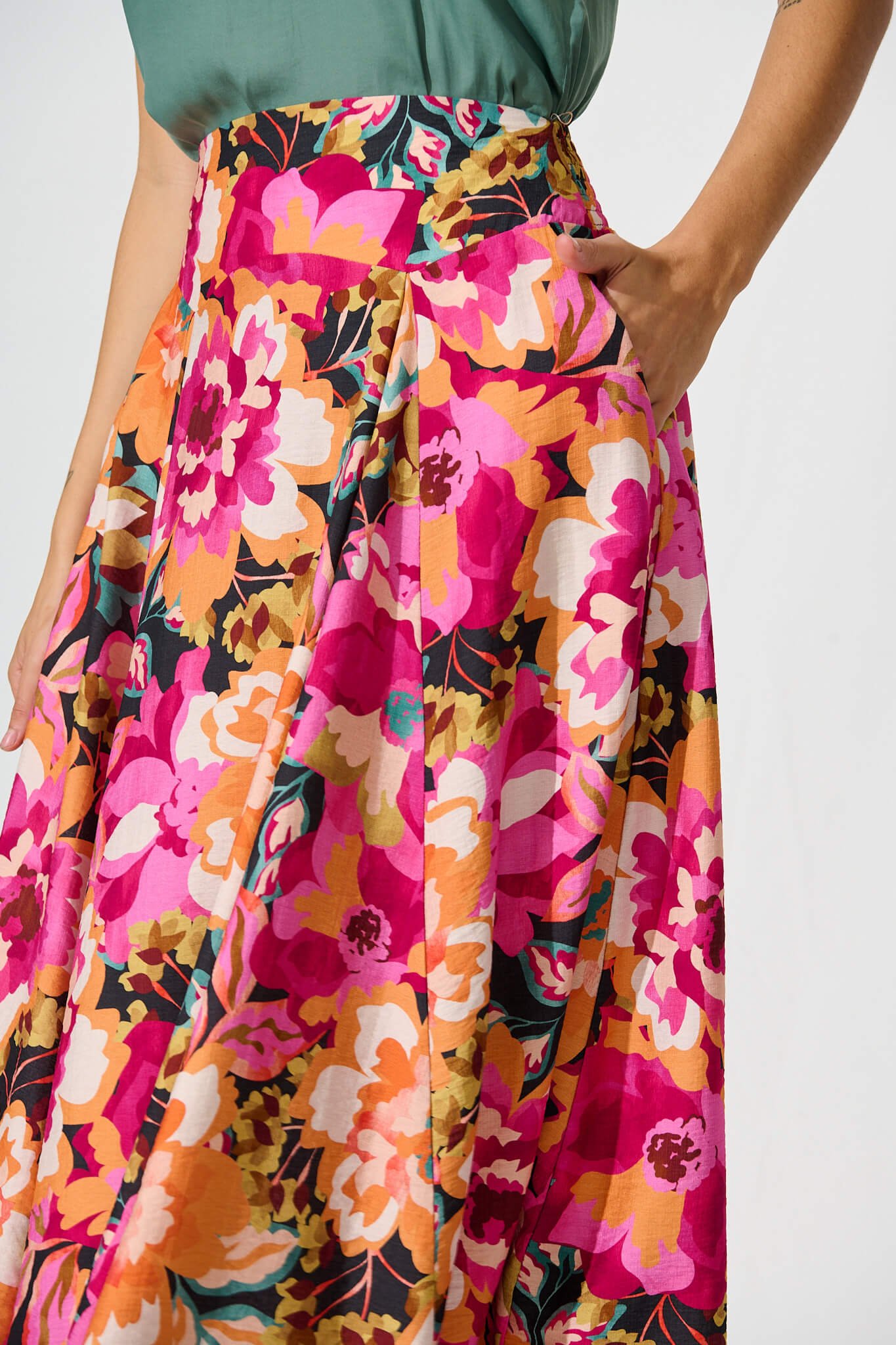 Maxi Skirt In Multi Floral Print - Image 5