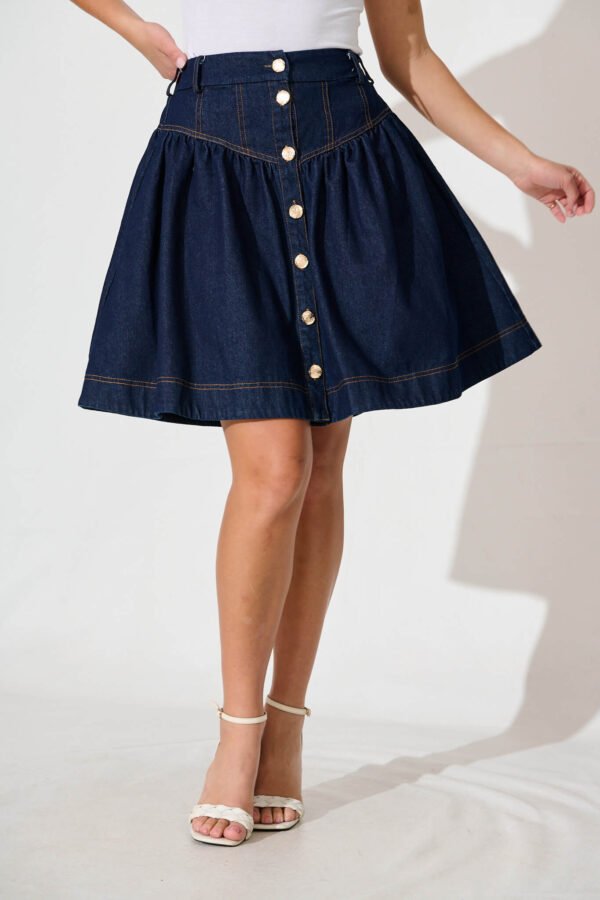 Denim Skirt In Dark Blue