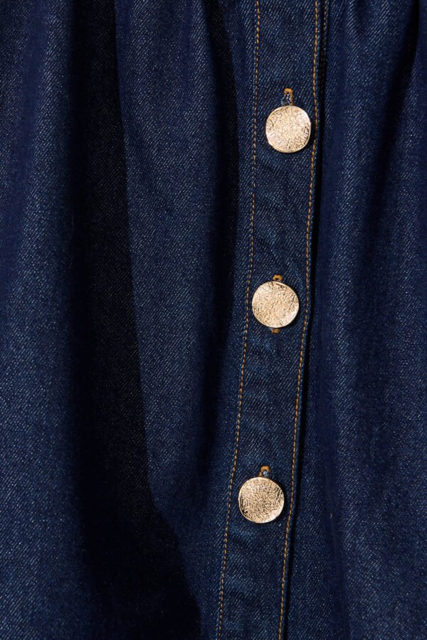 Denim Skirt In Dark Blue - Image 6