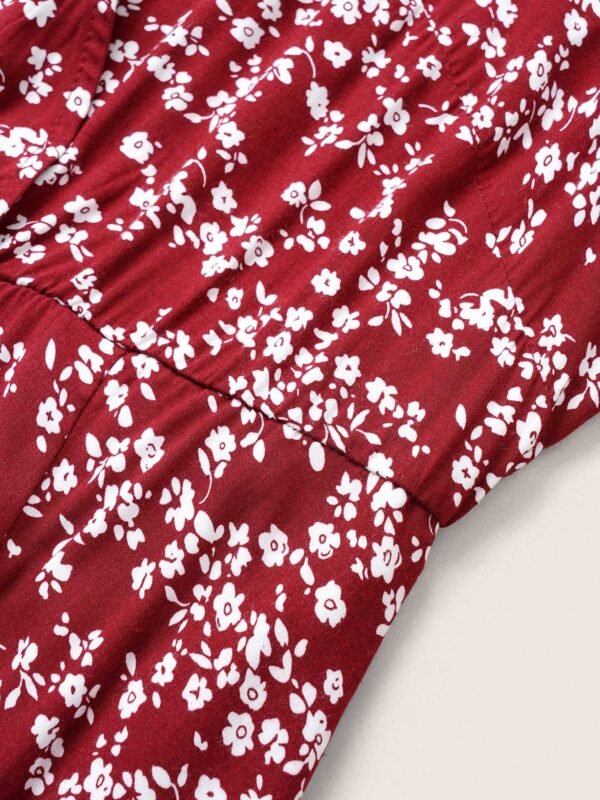 Bloom Dress - Flutter Sleeve Ditsy Floral Pocket Split Maxi Dress - Image 64