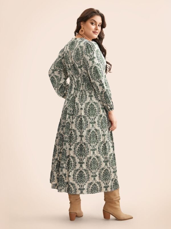 Boho Print Notched Tie Knot Maxi Dress - Image 17