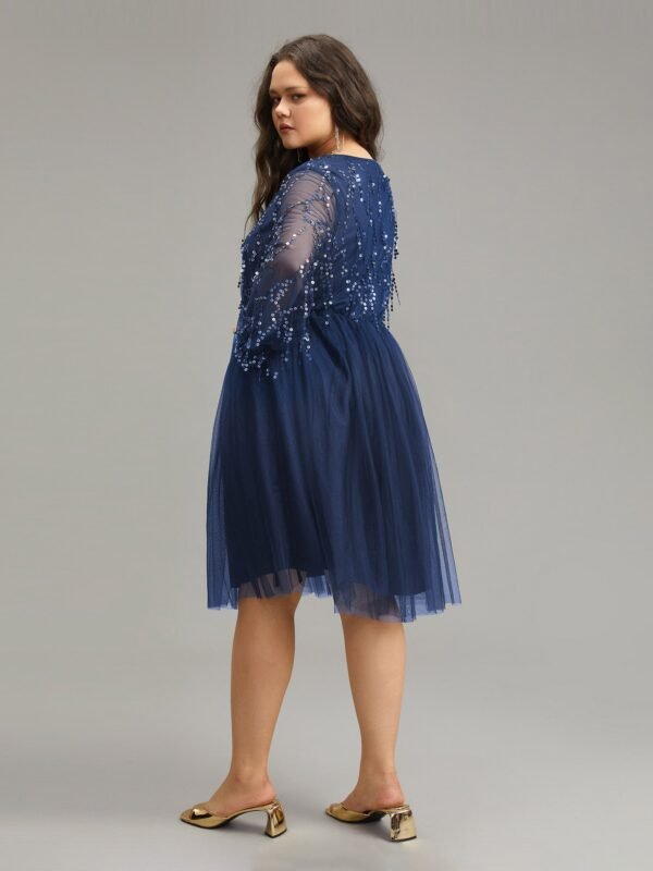 Sequin Mesh Patchwork Tassel Dress - Image 21