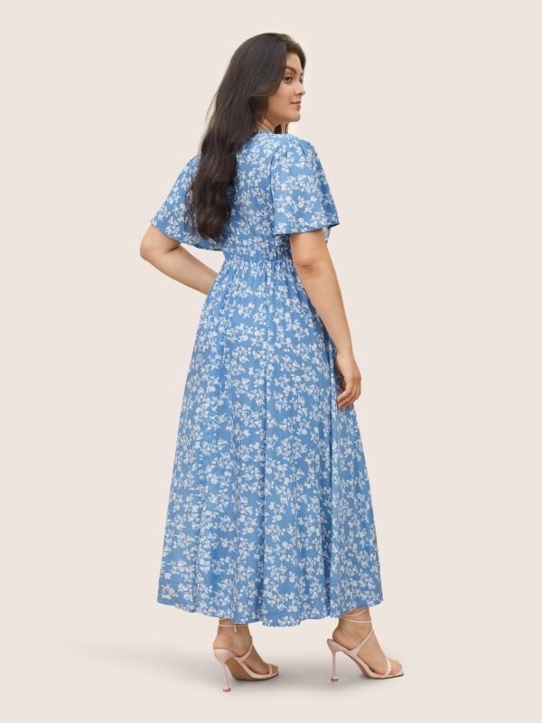 Bloom Dress - Flutter Sleeve Ditsy Floral Pocket Split Maxi Dress - Image 50
