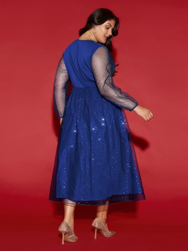 Sheer Mesh Shimmering Sequins Maxi Dress - Image 13