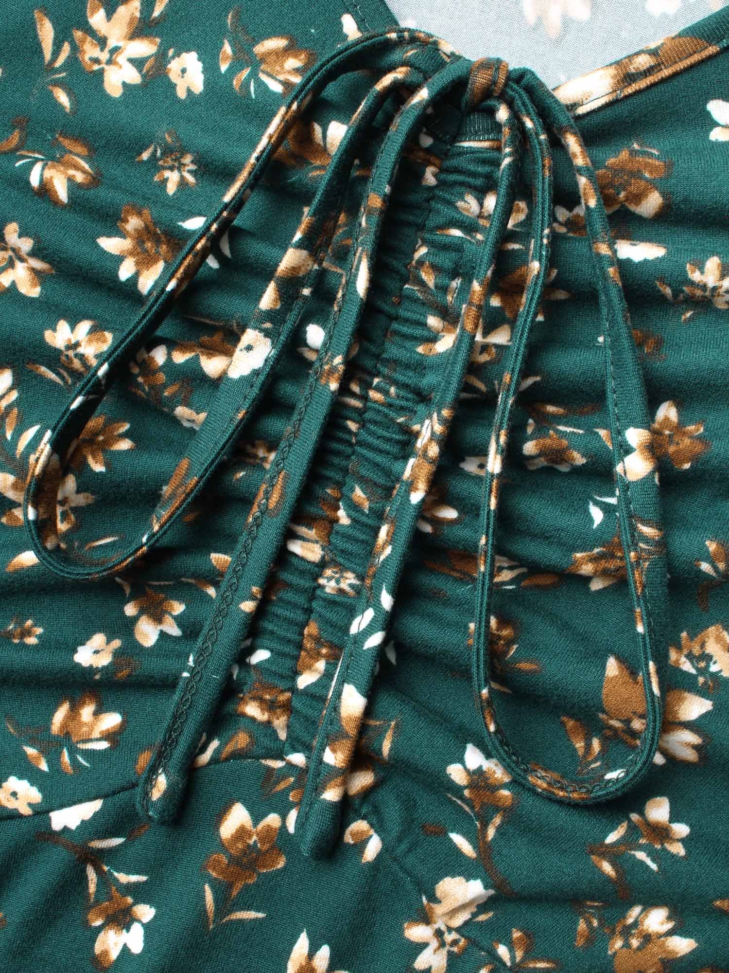 Ditsy Floral Chest Drawstring Midi Dress - Image 5