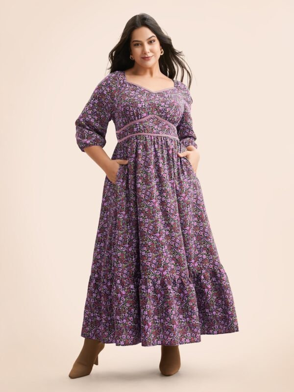 Ditsy Floral Woven Ribbon Maxi Dress - Image 6