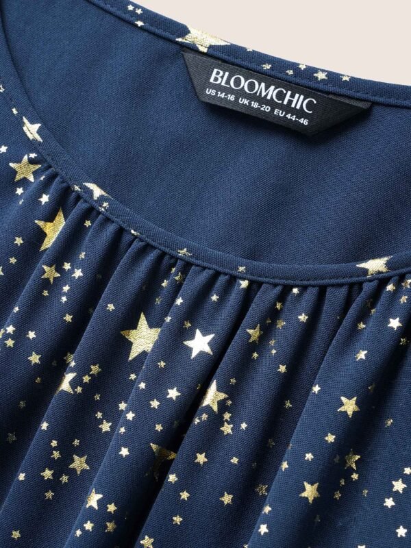 Glitter Star Split Sleeve Midi Dress - Image 6