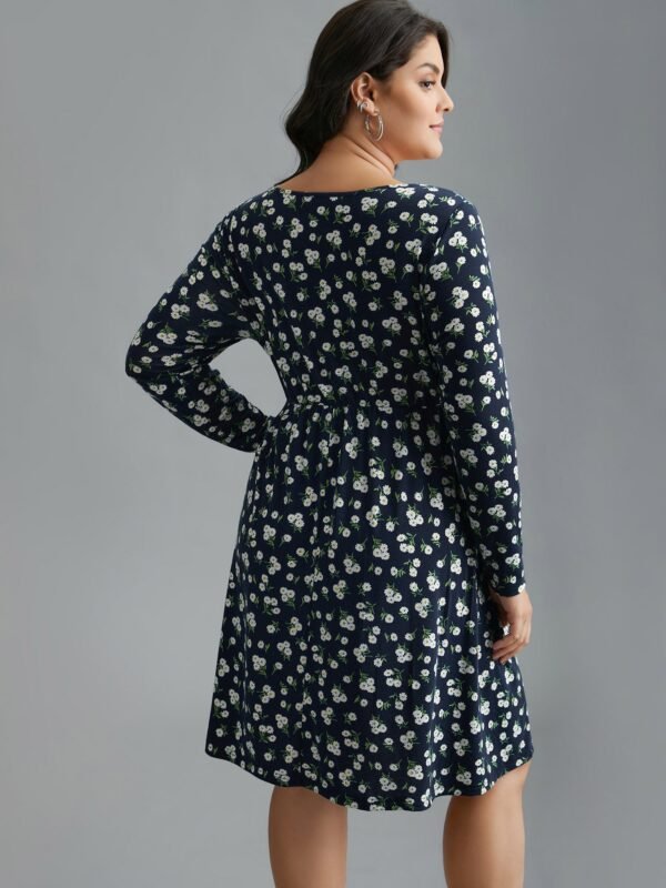 Ditsy Floral Square Neck Pocket Dress - Image 6
