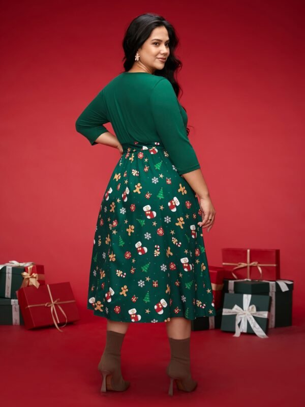 Holiday Everything Printed Skirt Fit-and-Flare Midi Dress - Image 5