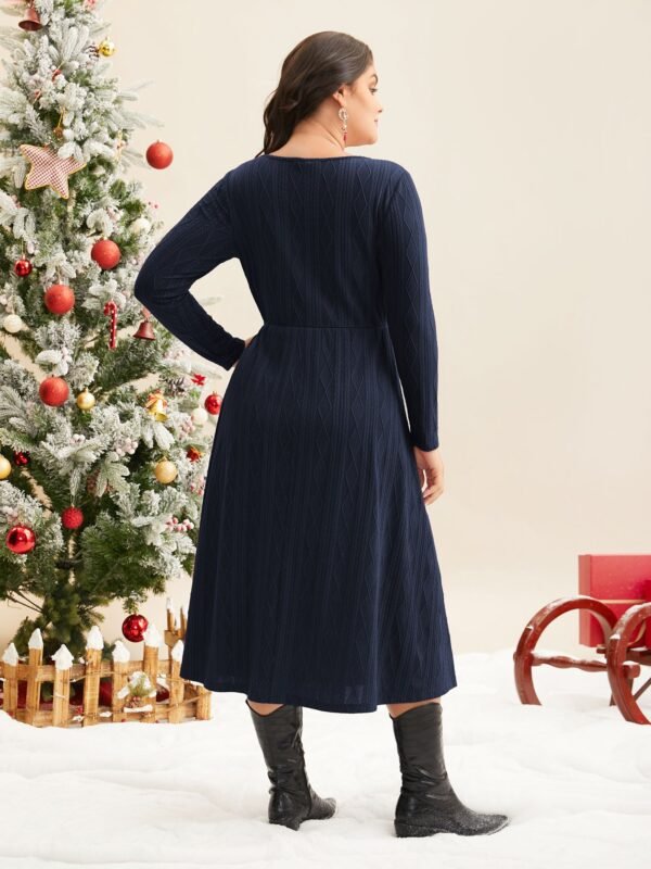 Textured Knit Fit-And-Flare Midi Dress - Image 15