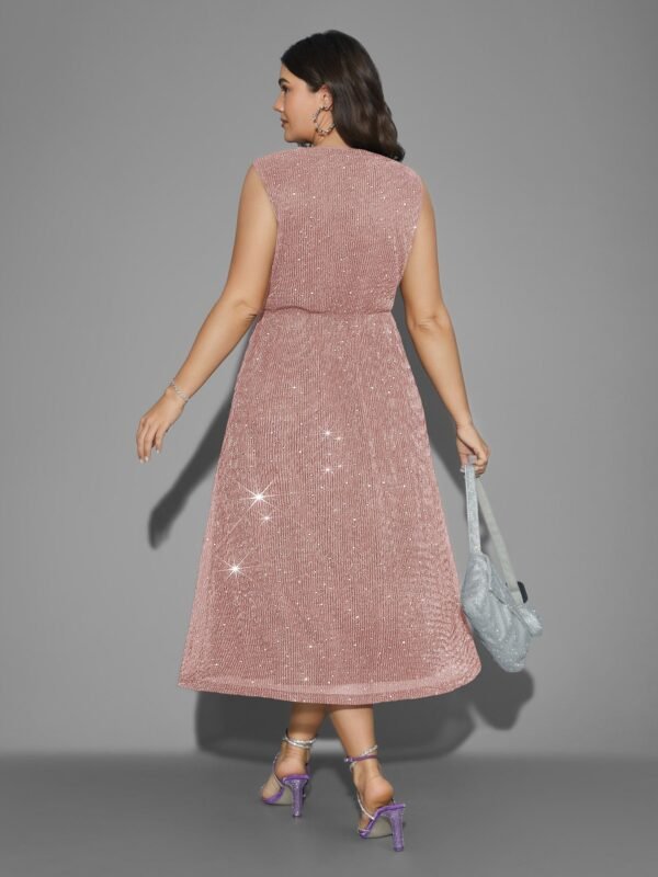 Sequin Surplice Neckline Sleeveless Midi Dress - Image 18