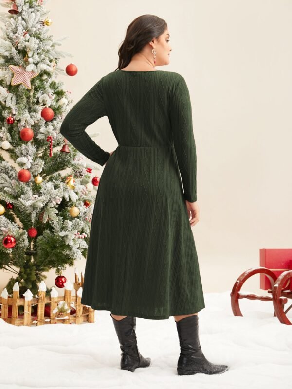 Textured Knit Fit-And-Flare Midi Dress - Image 11