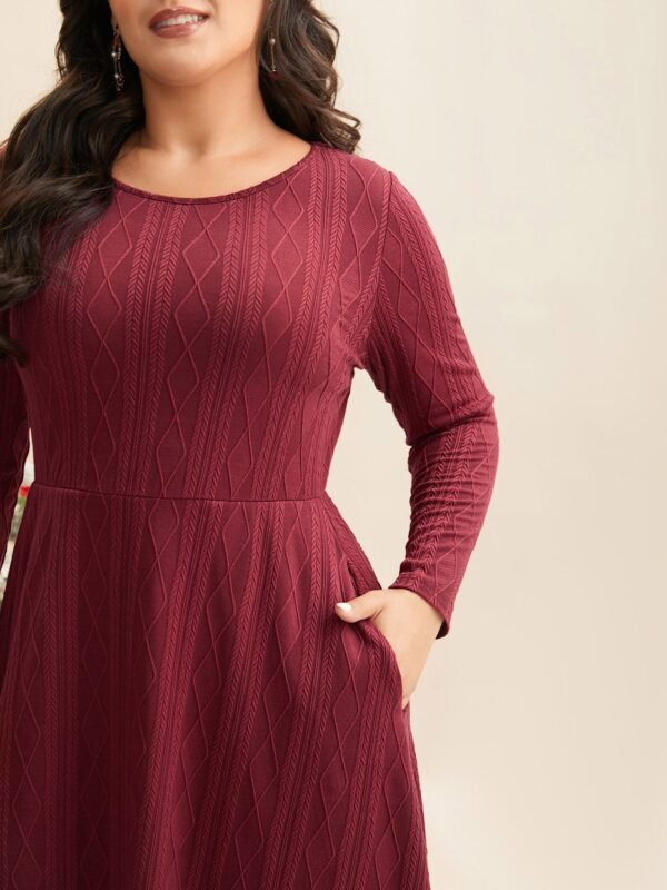 Textured Knit Fit-And-Flare Midi Dress - Image 2