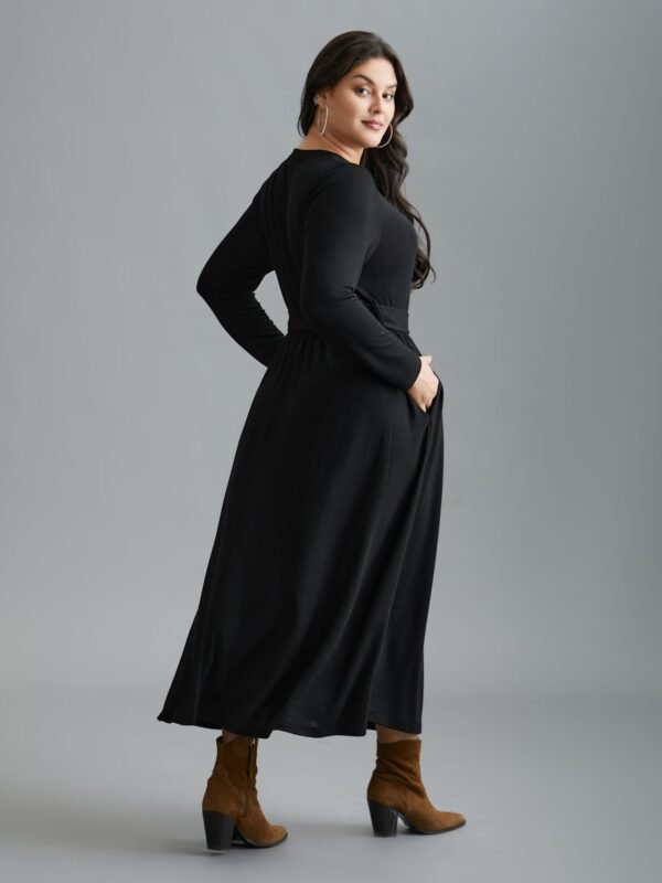 Round Neck Heather Belted Dress - Image 14