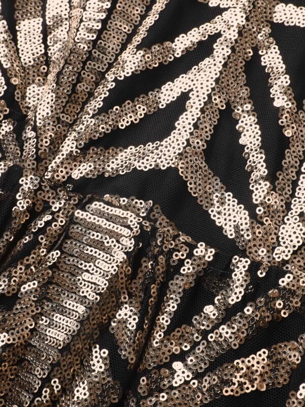 Geometric Sequin Dolman Sleeve Midi Dress - Image 5