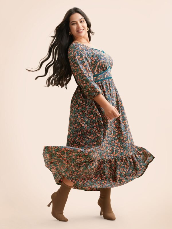 Ditsy Floral Woven Ribbon Maxi Dress - Image 13